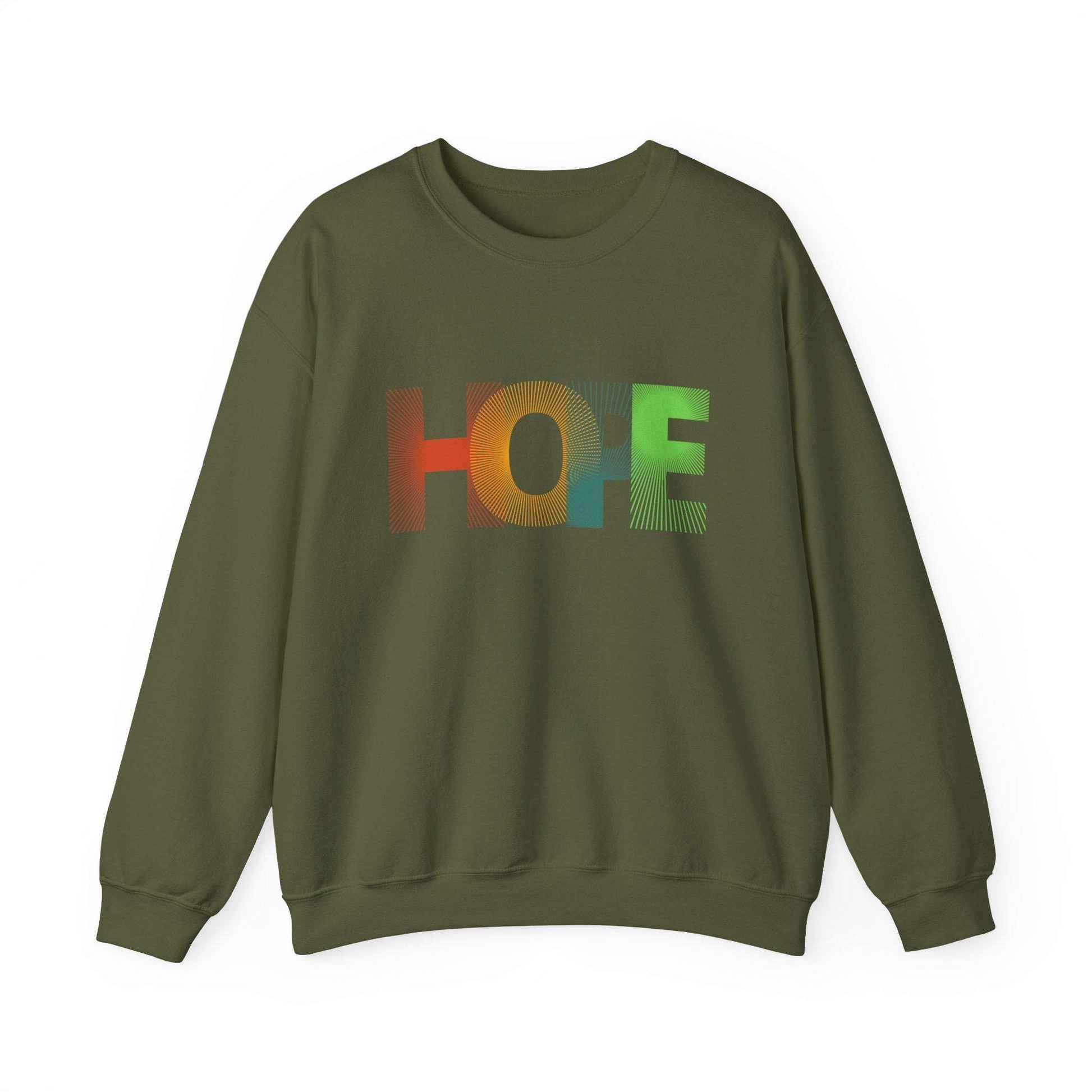 Hope Unisex Heavy Blend™ Crewneck Sweatshirt: Cozy Comfort with a Message