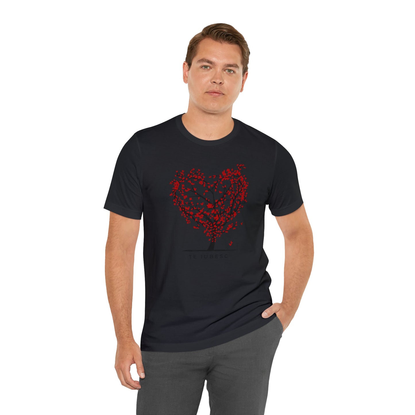 "Te Iubesc: Romanian Text Short Unisex Sleeve Tee – Wear Your Love Proudly"