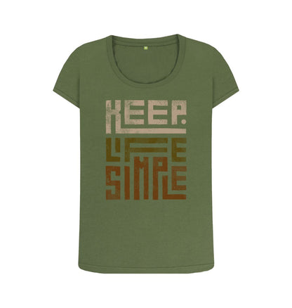 Khaki Keep Life Simple Ladies T-Shirt \u2013 Effortless Comfort for Every Occasion