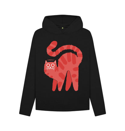 Black \"Meow Magic: Cute Cat Hoodie\u2013 A Purr-fect Blend of Adorability and Style for Ladies\"