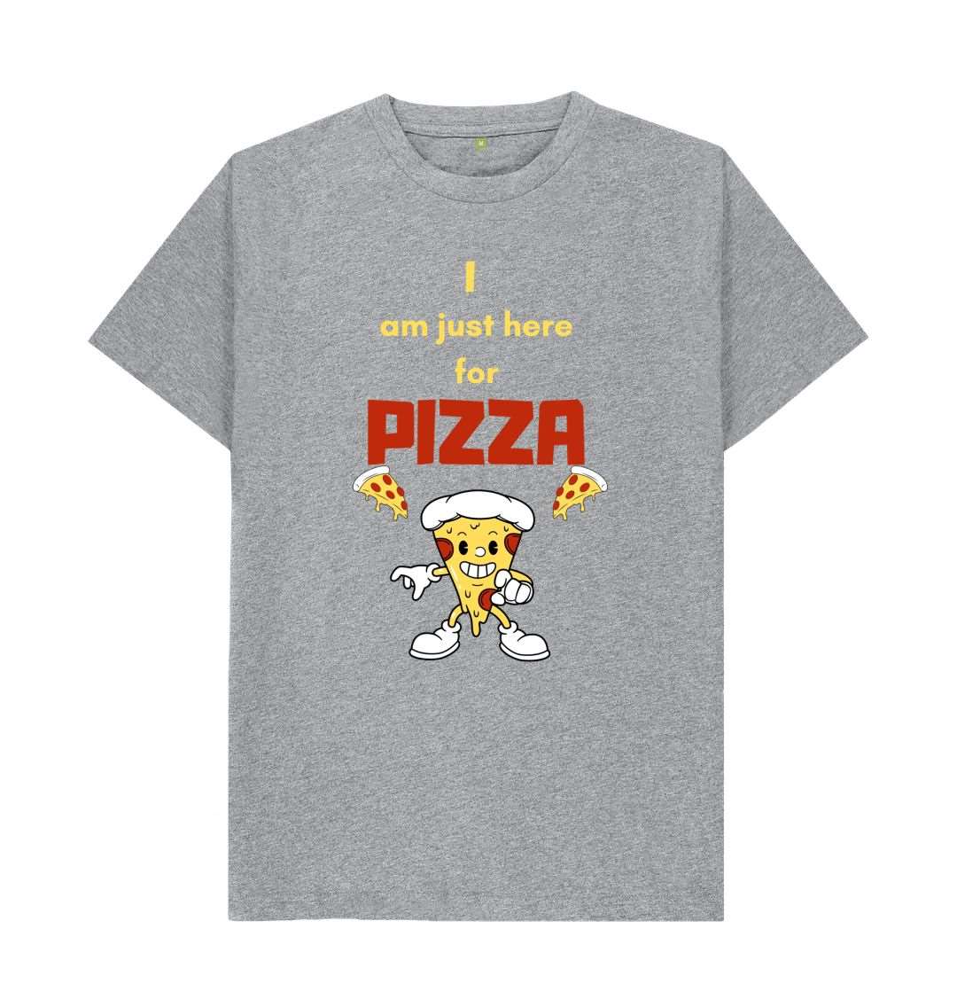 Athletic Grey I'm Just Here for Pizza Unisex Tee - A Slice of Humor in Every Bite