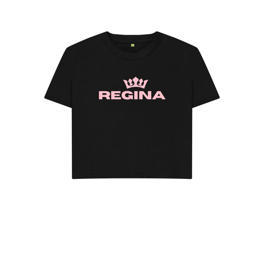 Black REGINA Boxy Tee: \u00cembr\u0103\u021bi\u0219eaz\u0103-\u021bi Noble\u021bea cu Stil