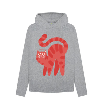 Athletic Grey \"Meow Magic: Cute Cat Hoodie\u2013 A Purr-fect Blend of Adorability and Style for Ladies\"