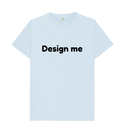 Sky Blue Customised Printing At Your DoorStep Unisex Round Neck Tee Shirt