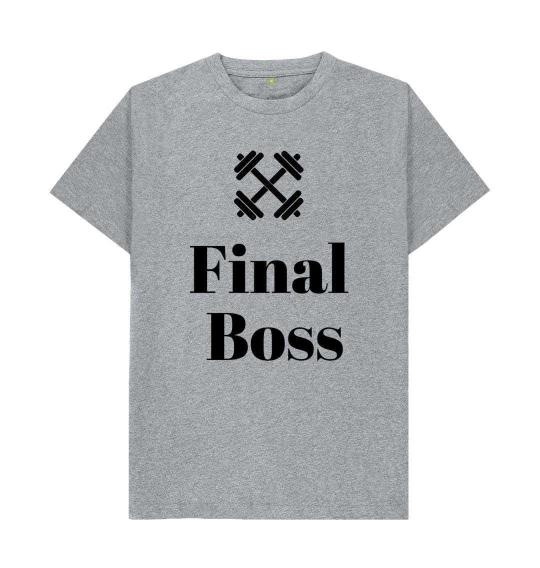 Athletic Grey Final Boss Men's Basic Tee: Mastering Life's Levels