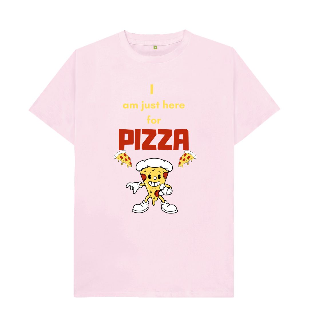 Pink I'm Just Here for Pizza Unisex Tee - A Slice of Humor in Every Bite