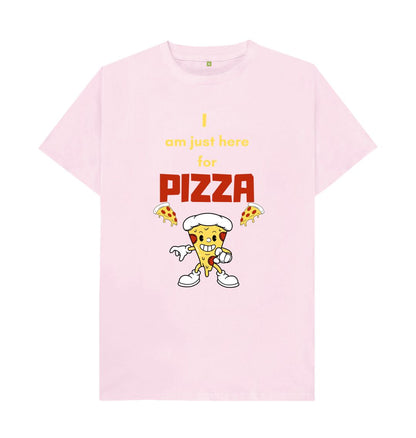 Pink I'm Just Here for Pizza Unisex Tee - A Slice of Humor in Every Bite