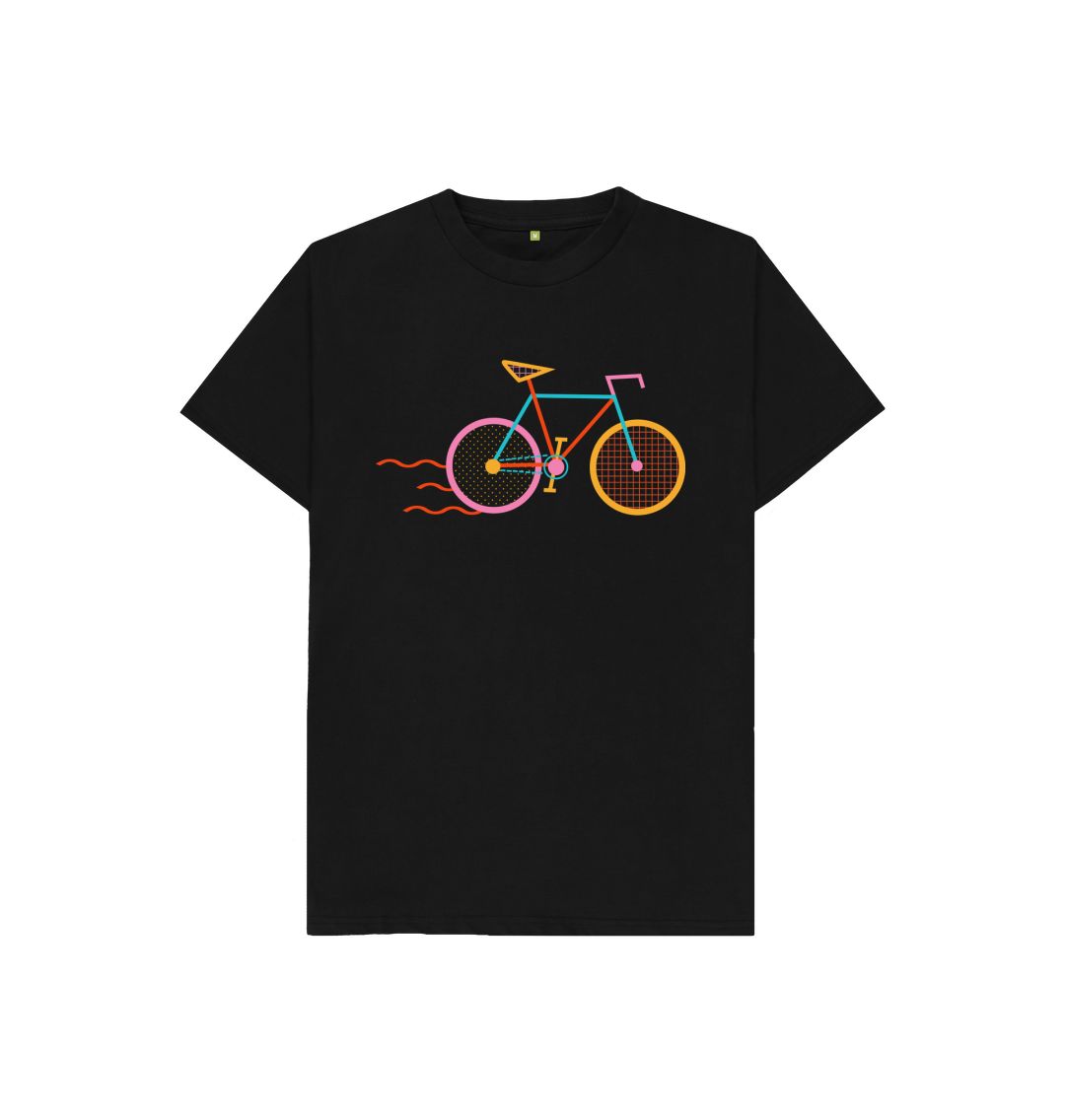 Black Unisex-Cycle Adventure Kids Basic T-Shirt  - Ride into Fun and Style