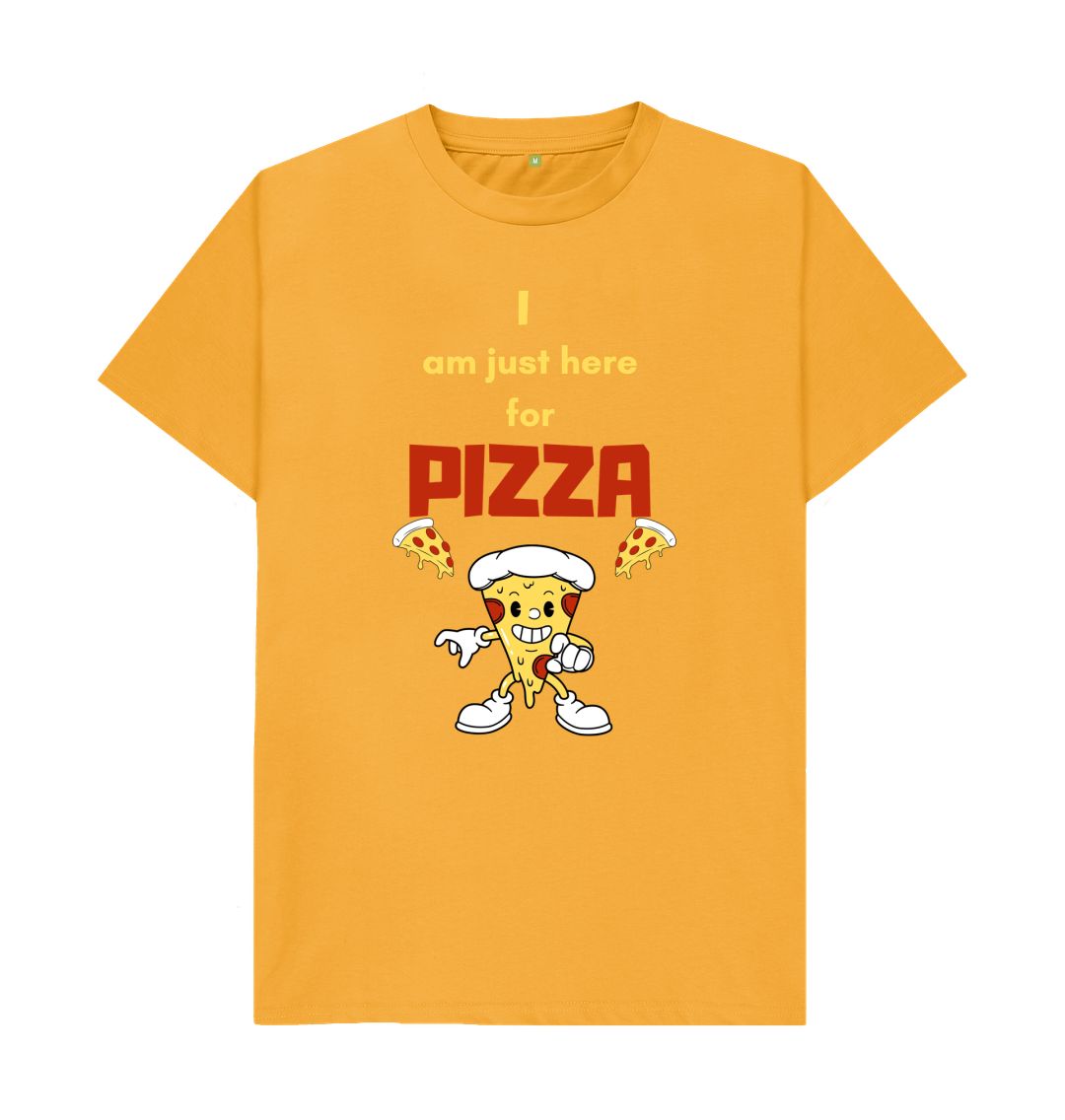 Mustard I'm Just Here for Pizza Unisex Tee - A Slice of Humor in Every Bite