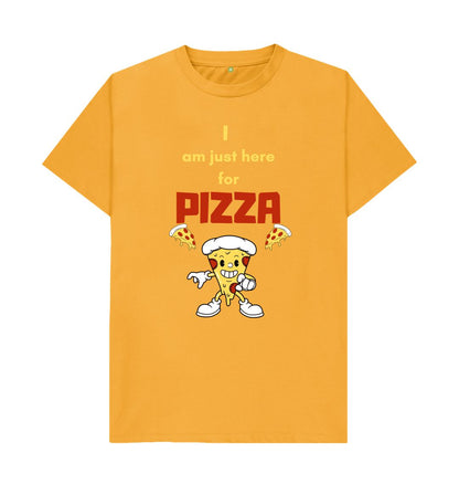 Mustard I'm Just Here for Pizza Unisex Tee - A Slice of Humor in Every Bite