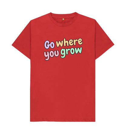 Red Go Where You Grow Unisex Basic Tee: Embrace the Journey