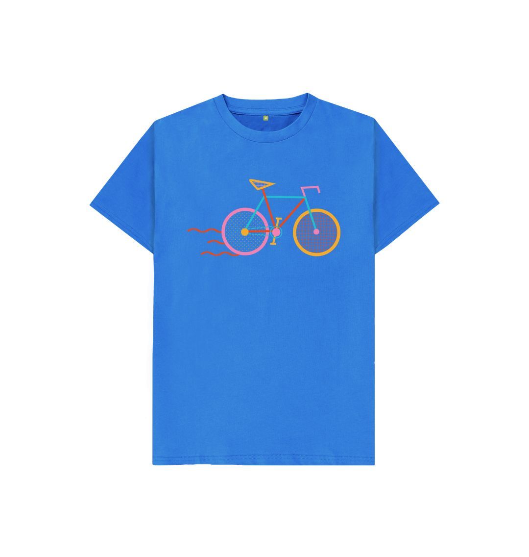 Bright Blue Unisex-Cycle Adventure Kids Basic T-Shirt  - Ride into Fun and Style