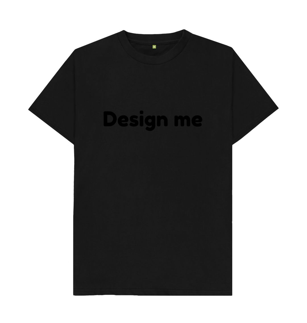 Black Customised Printing At Your DoorStep Unisex Round Neck Tee Shirt