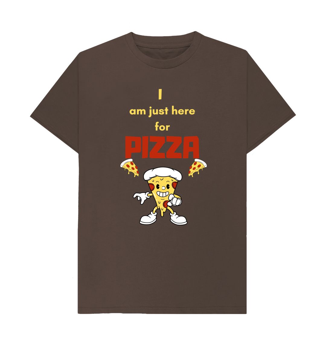 Chocolate I'm Just Here for Pizza Unisex Tee - A Slice of Humor in Every Bite