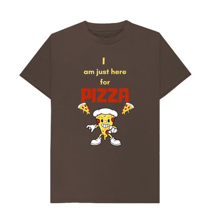 Chocolate I'm Just Here for Pizza Unisex Tee - A Slice of Humor in Every Bite