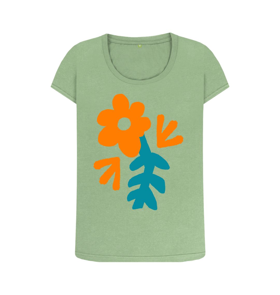 Sage Eco Chic Botanical Bliss Women's Scoop Neck T-Shirt