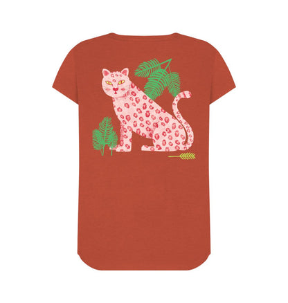 Wild Elegance: V-Neck Tiger Print Tee Shirt – Unleash Your Fierce Style with Striking Sophistication