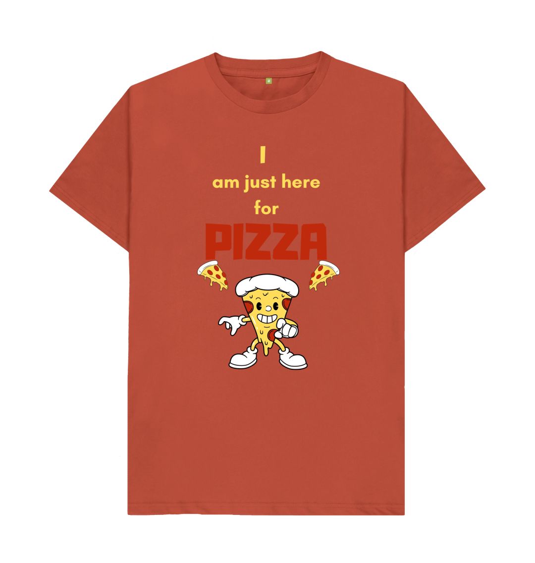 Rust I'm Just Here for Pizza Unisex Tee - A Slice of Humor in Every Bite