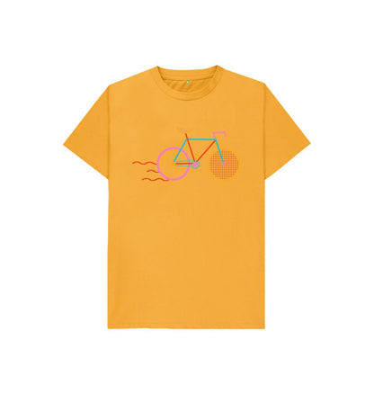 Mustard Unisex-Cycle Adventure Kids Basic T-Shirt  - Ride into Fun and Style