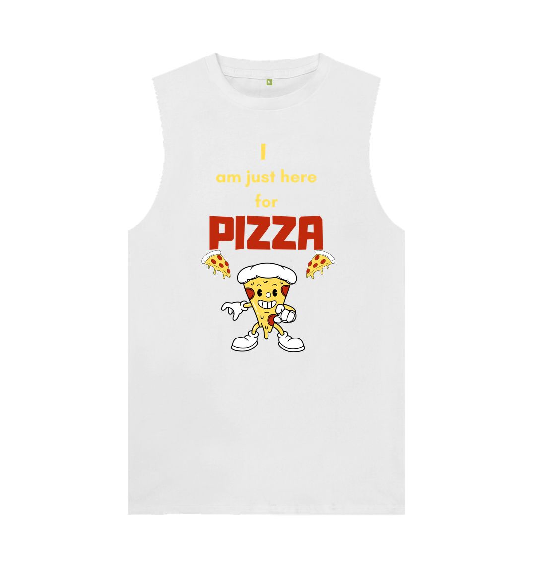 White I'm Just Here for Pizza Men's Vest \u2013 Comfort Meets Cravings