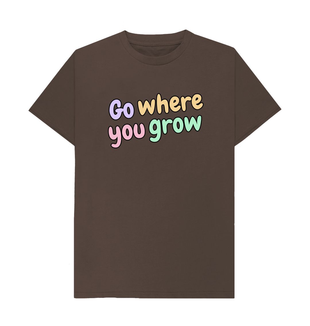 Chocolate Go Where You Grow Unisex Basic Tee: Embrace the Journey