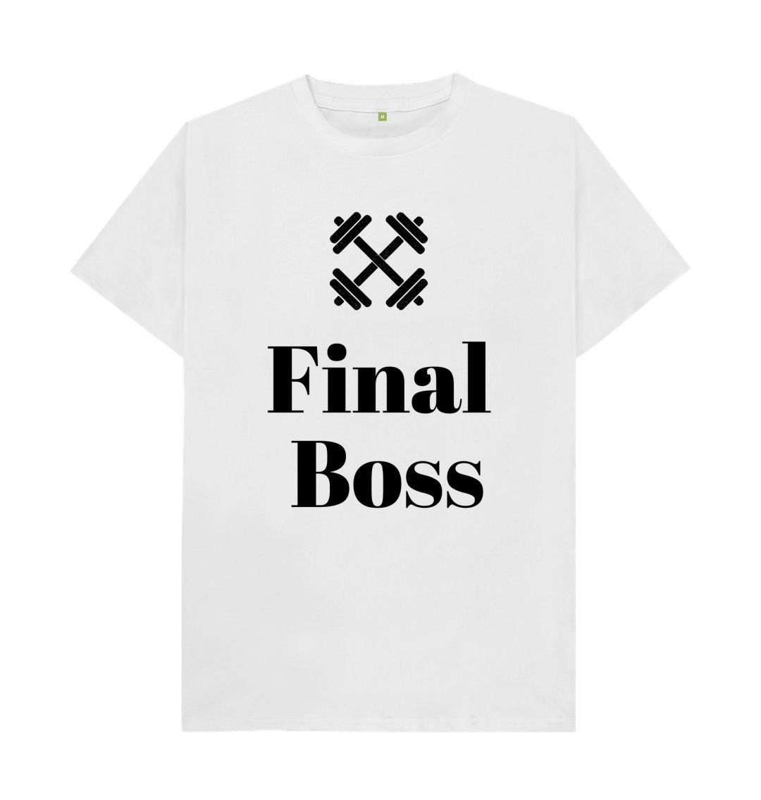 White Final Boss Men's Basic Tee: Mastering Life's Levels