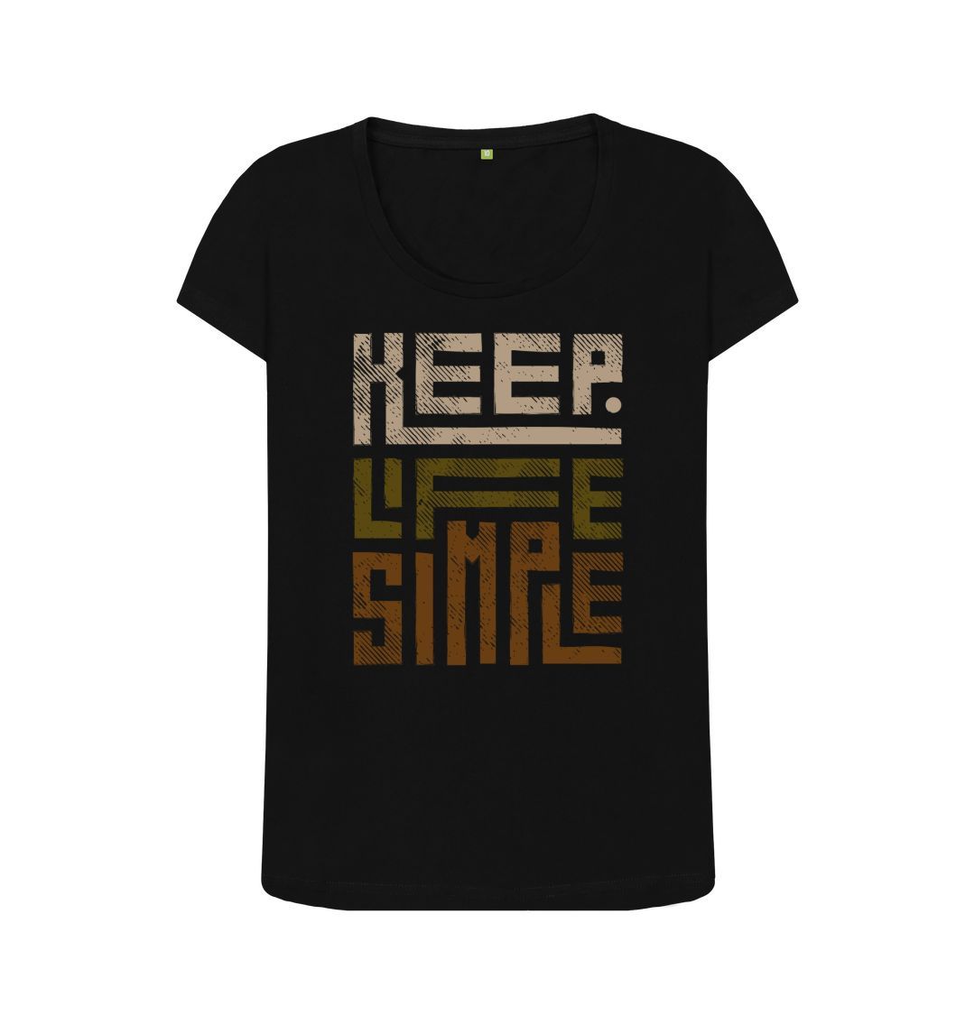 Black Keep Life Simple Ladies T-Shirt \u2013 Effortless Comfort for Every Occasion