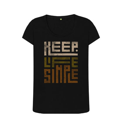 Black Keep Life Simple Ladies T-Shirt \u2013 Effortless Comfort for Every Occasion