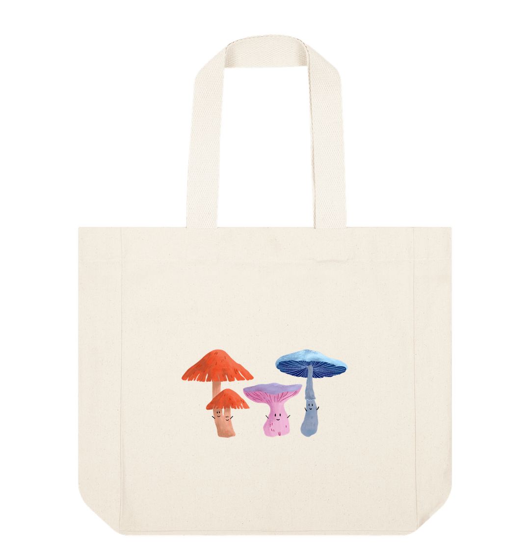 Natural Enchanting Forest Fungi: Mushroom Medley Double-Sided Tote Bag